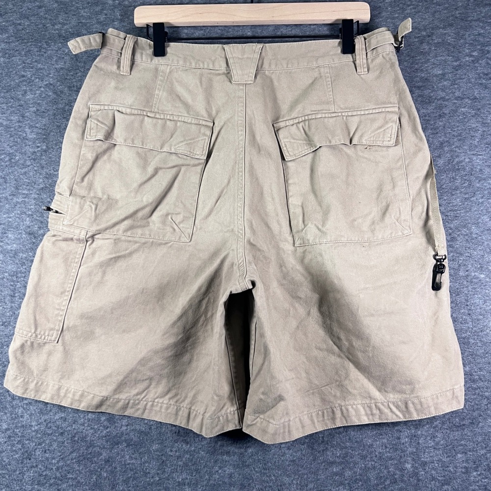 Route 66 Mens Cargo‎ Shorts Khaki Tan Cotton Multi Pocket Utility Size 36